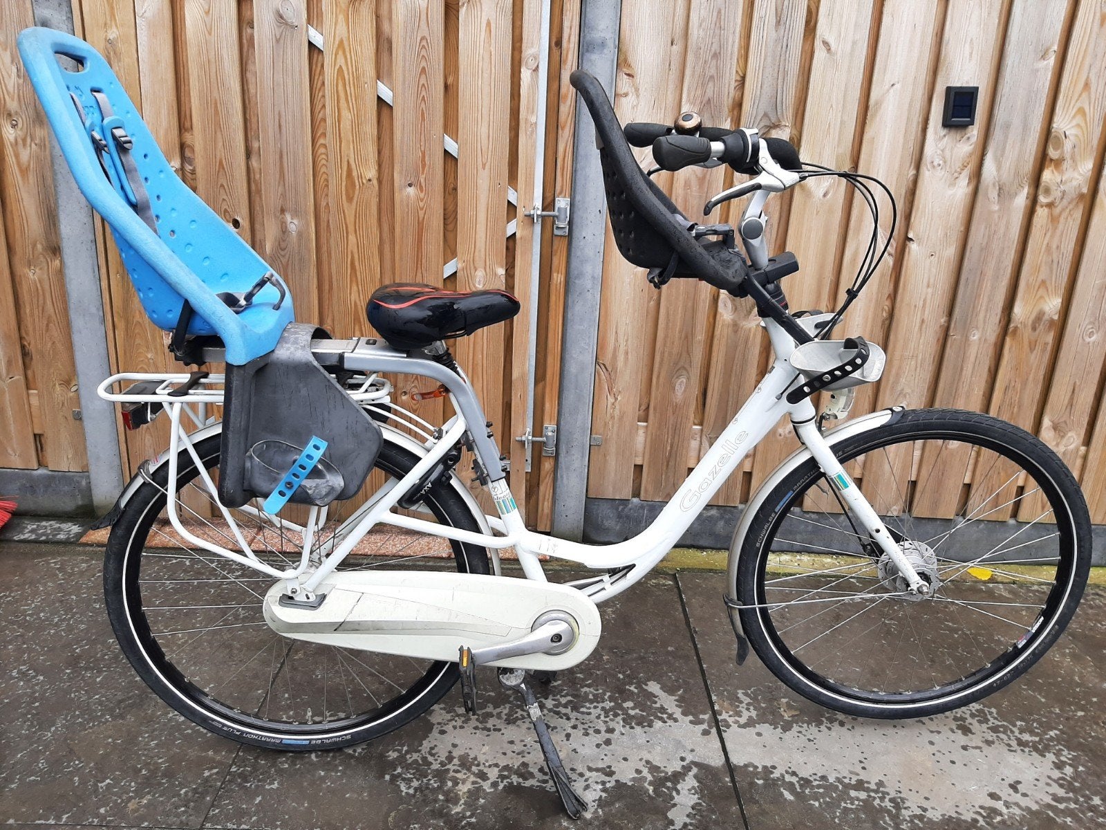 Moederfiets met zitjes Gazelle Bloom 28 inch 53 cm 7 versnel, Fietsen en Brommers, Fietsen | Dames | Moederfietsen, Ophalen, 2 zitjes