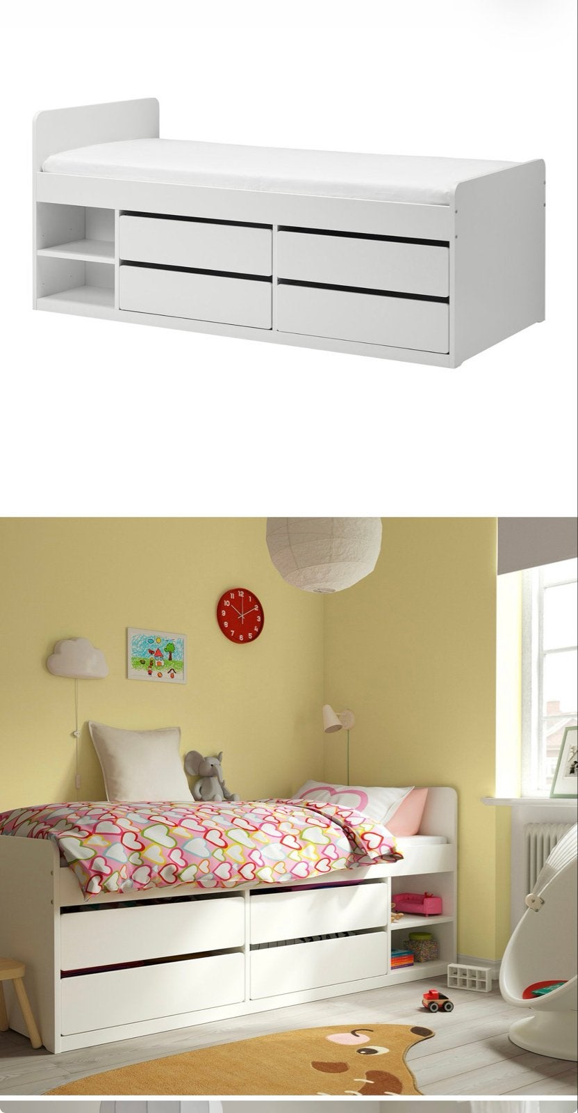 IKEA SMÅSTAD bed met opberglades en open vakken, Ophalen, Gebruikt, 90 cm, Eenpersoons