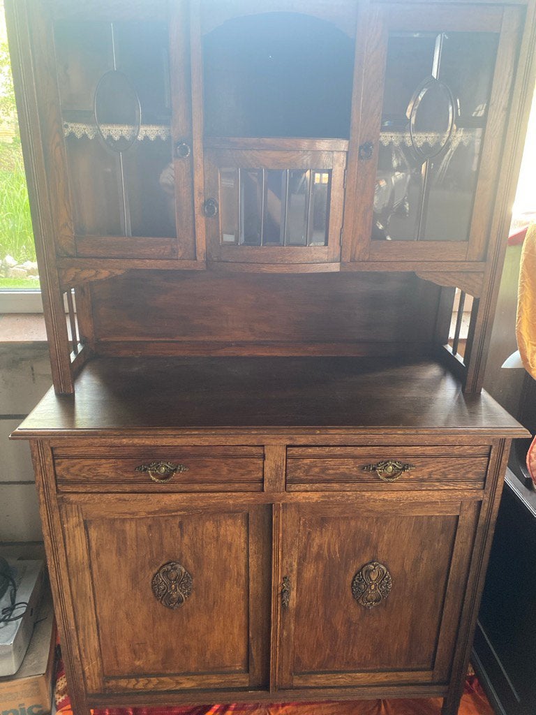 Vintag Antiek buffetkasten vitrine, Ophalen, 50 tot 100 cm, Zo goed als nieuw, Minder dan 100 cm