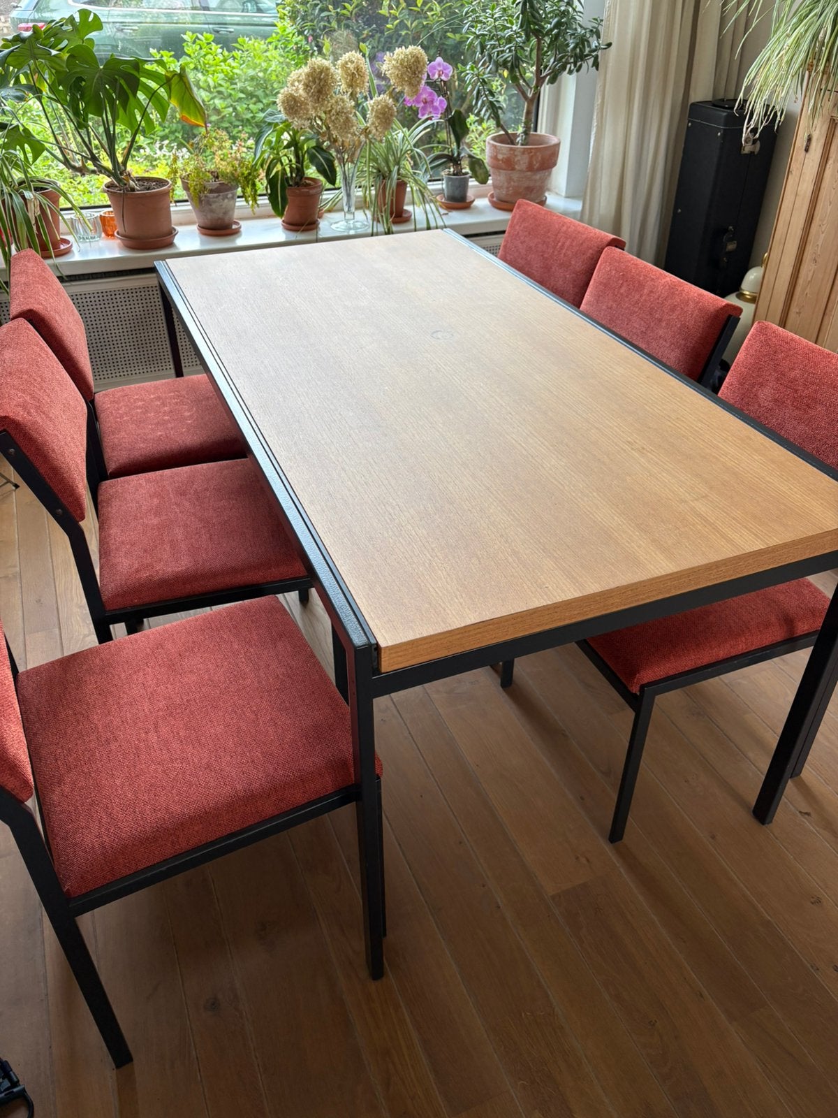 Vintage Pastoe eettafel en 6 stoelen, Ophalen, Zo goed als nieuw