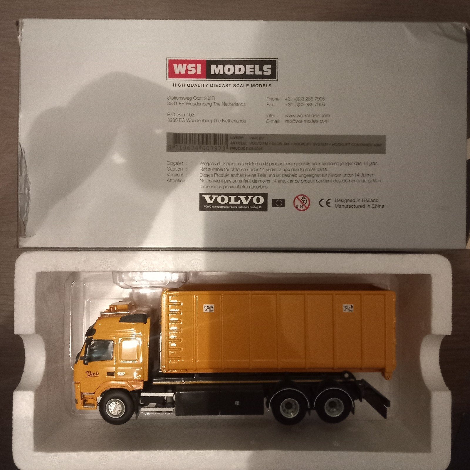 Wsi vink volvo met afzet container..., Ophalen of Verzenden, Nieuw, Bus of Vrachtwagen, Wsi