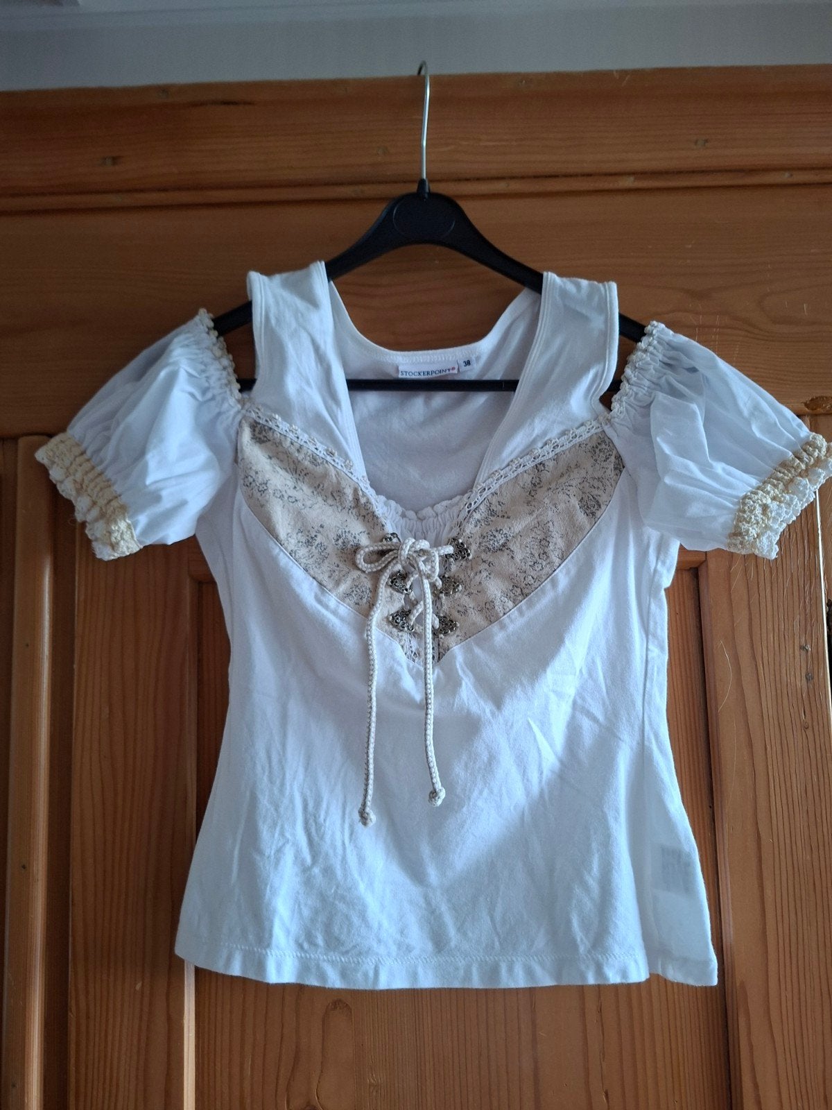 Stockerpoint Dirndl Trachten Blouse Wit Maat 38, Kleding | Dames, Maat 38/40 (M), Wit, Nieuw, Ophalen of Verzenden