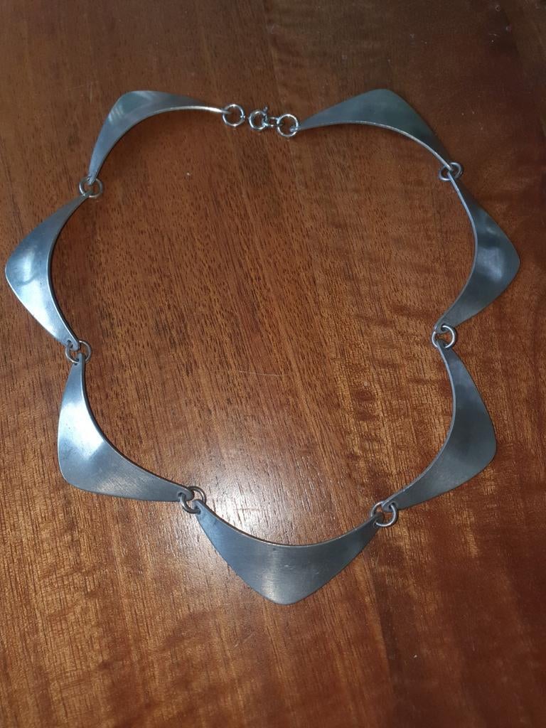 Jorgen Jensen Denmark pewter collier, Sieraden, Tassen en Uiterlijk, Ophalen of Verzenden, Gebruikt, Zilver, Overige materialen