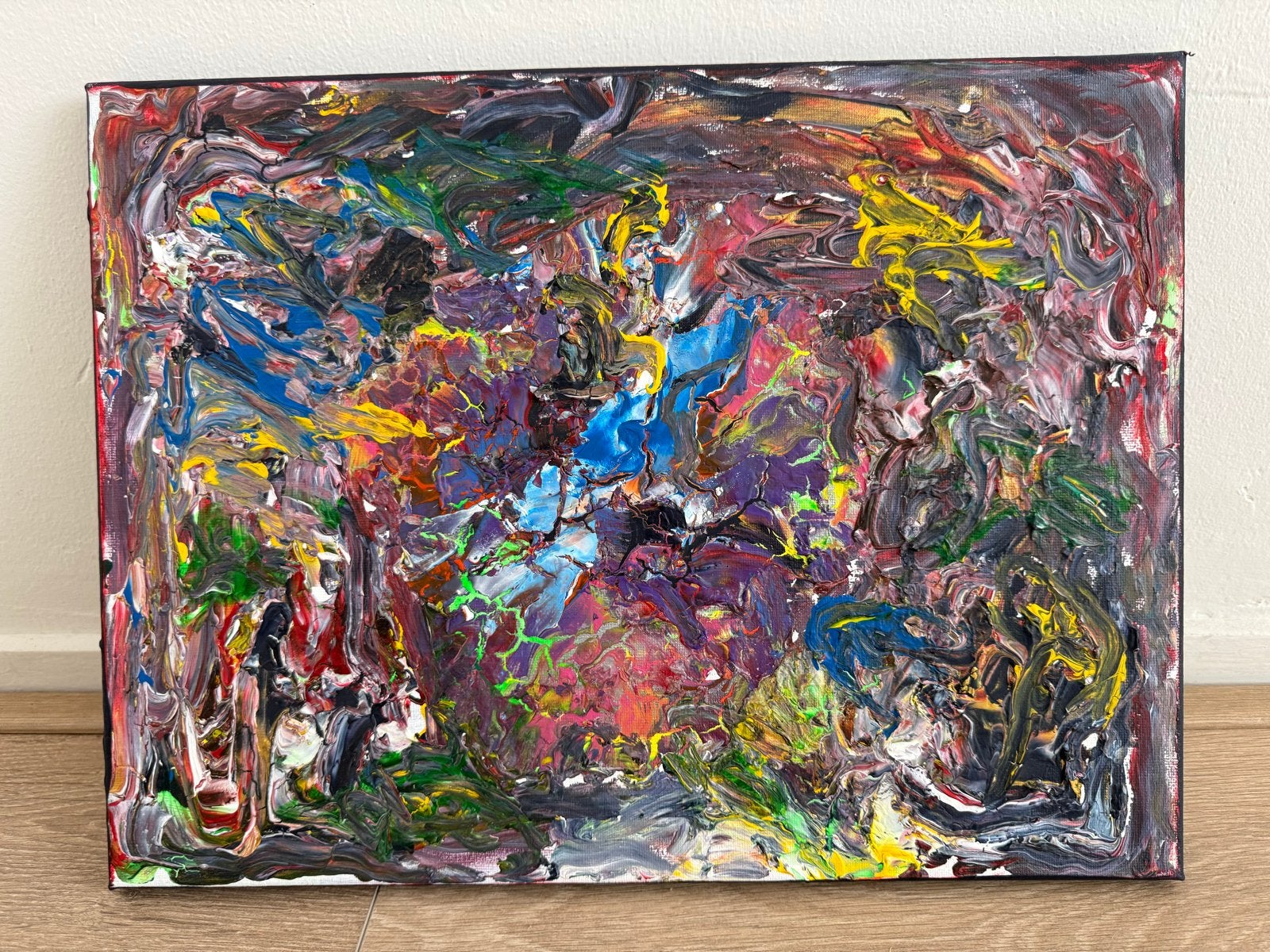 Abstract Schilderij - Levendige Textuur Kunst, Ophalen of Verzenden