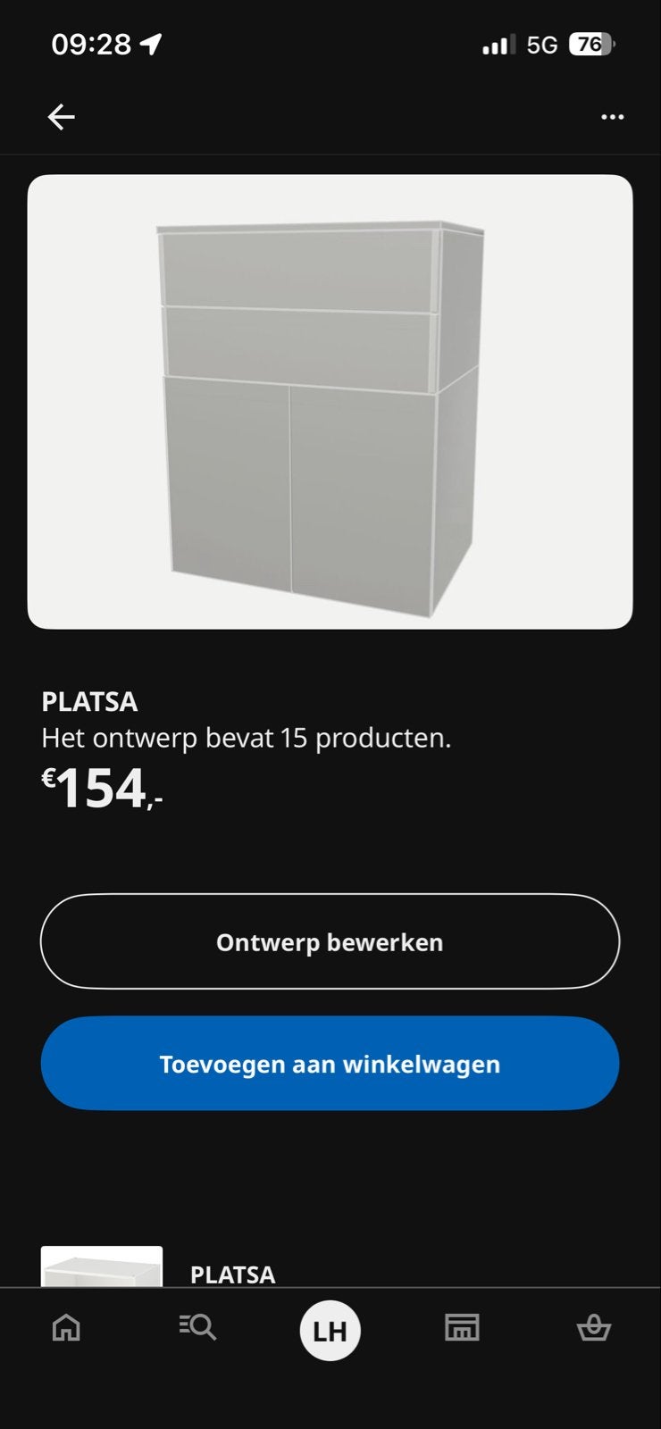 IKEA PLATSA Kast met lade en deuren 80x55x100, Ophalen, Minder dan 50 cm, Zo goed als nieuw, Met lade(s)