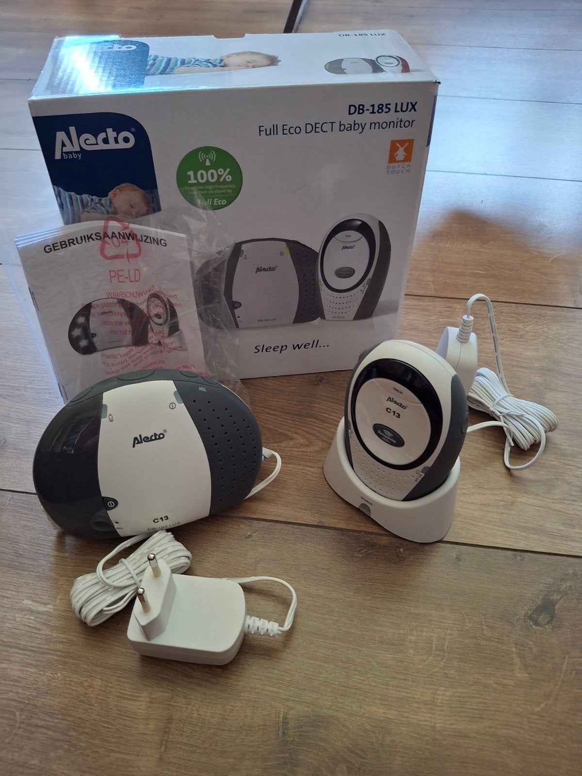 Alecto Babyfoon DB-185 LUX Full Eco DECT, Ophalen of Verzenden, Nieuw, 250 meter of meer, Terugspreekfunctie