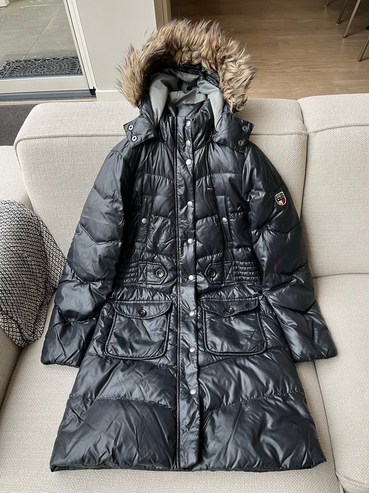 Tommy Hilfiger Denim zwarte winterjas - Maat XS, Ophalen of Verzenden, Zo goed als nieuw, Maat 34 (XS) of kleiner, Zwart