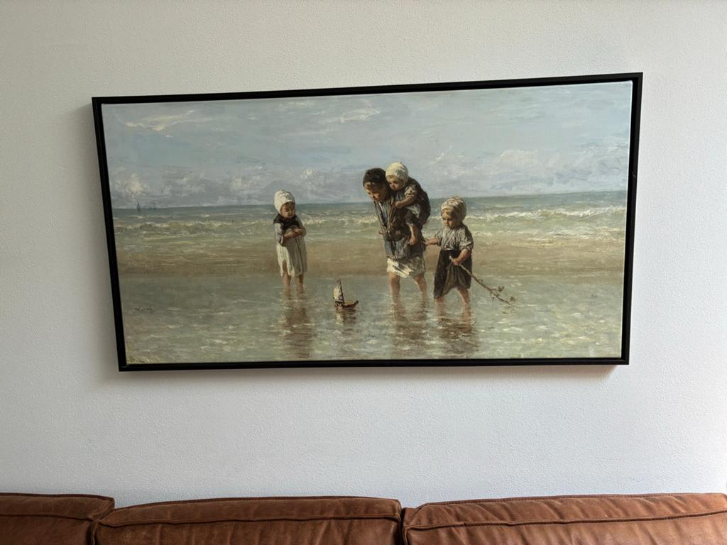 Schilderij 'Kinderen aan Zee' - Giclée van Werk aan de Muur, Antiek en Kunst, Kunst | Schilderijen | Klassiek, Ophalen of Verzenden