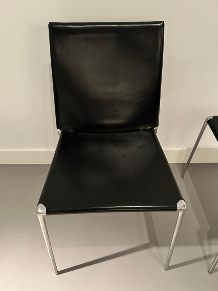 Vintage B&B Italia Alma stoelen, Ophalen, Zwart, Leer, Vijf, Zes of meer stoelen