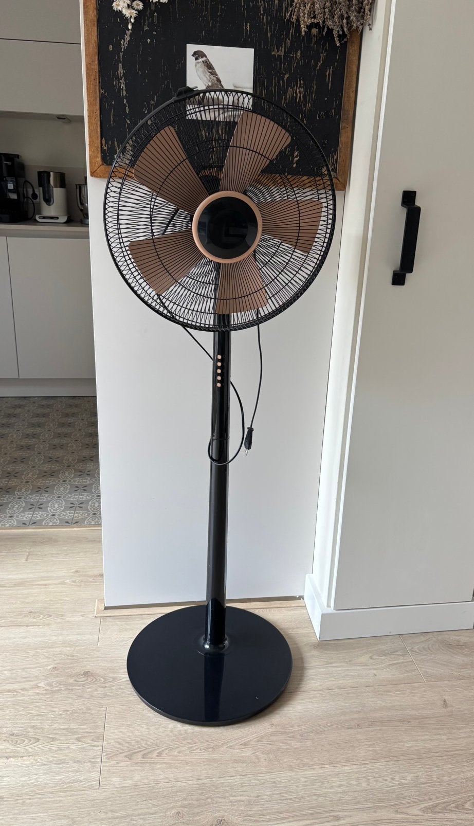 Staande zwarte ventilator, Ophalen, Gebruikt, Vloerventilator