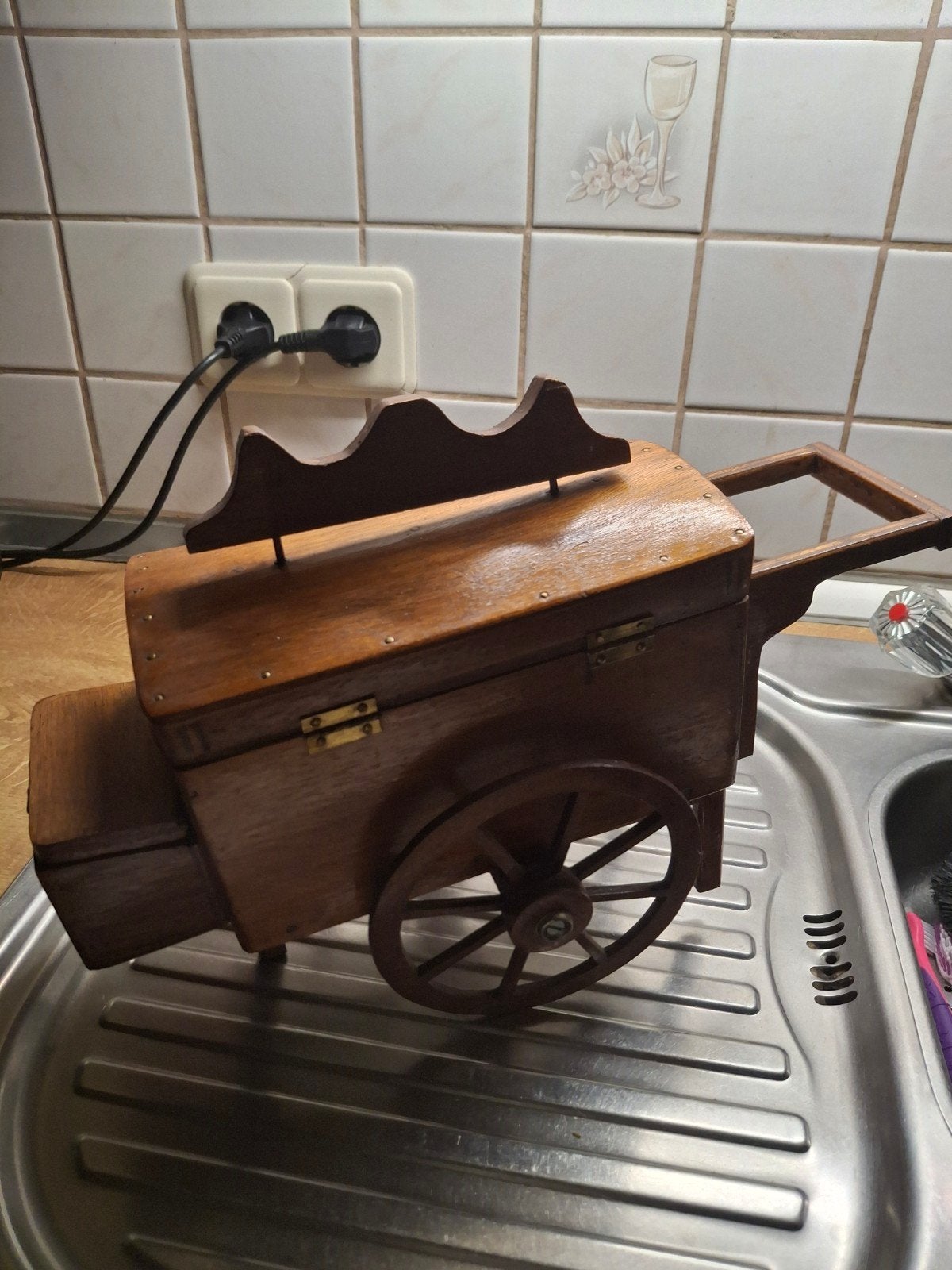 houten handelskar  39 cm hoogte 25 cm, Ophalen of Verzenden