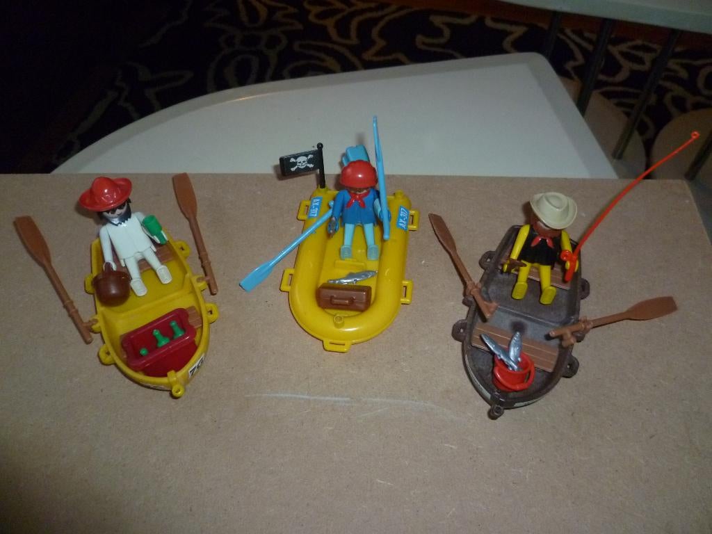 Vintage Playmobil vissers in bootjes, Ophalen, Gebruikt
