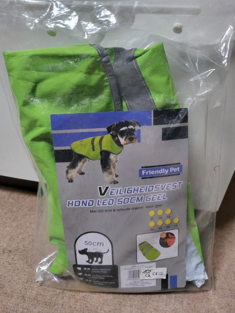 Veiligheidsvest hond, 50 cm, met LED licht, Ophalen of Verzenden, Nieuw, Hondenjas
