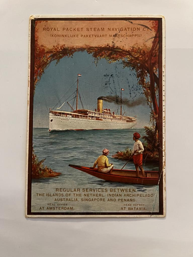 Antieke postcard Indonesië KPM Paketvaart Maatschappij, Ophalen of Verzenden, Voor 1920, Gelopen, Noord-Holland