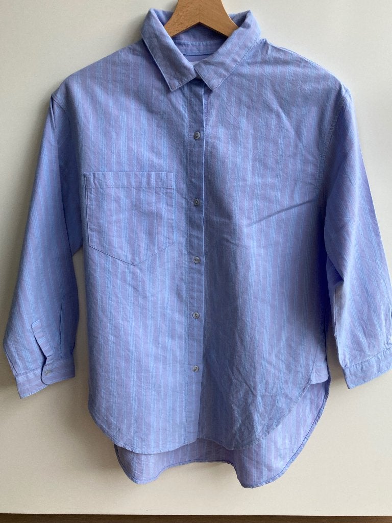 Blauw blouse, bloesje met streepjes van Zara mt. 158/164, Meisje, Overhemd of Blouse, Ophalen of Verzenden, Zo goed als nieuw