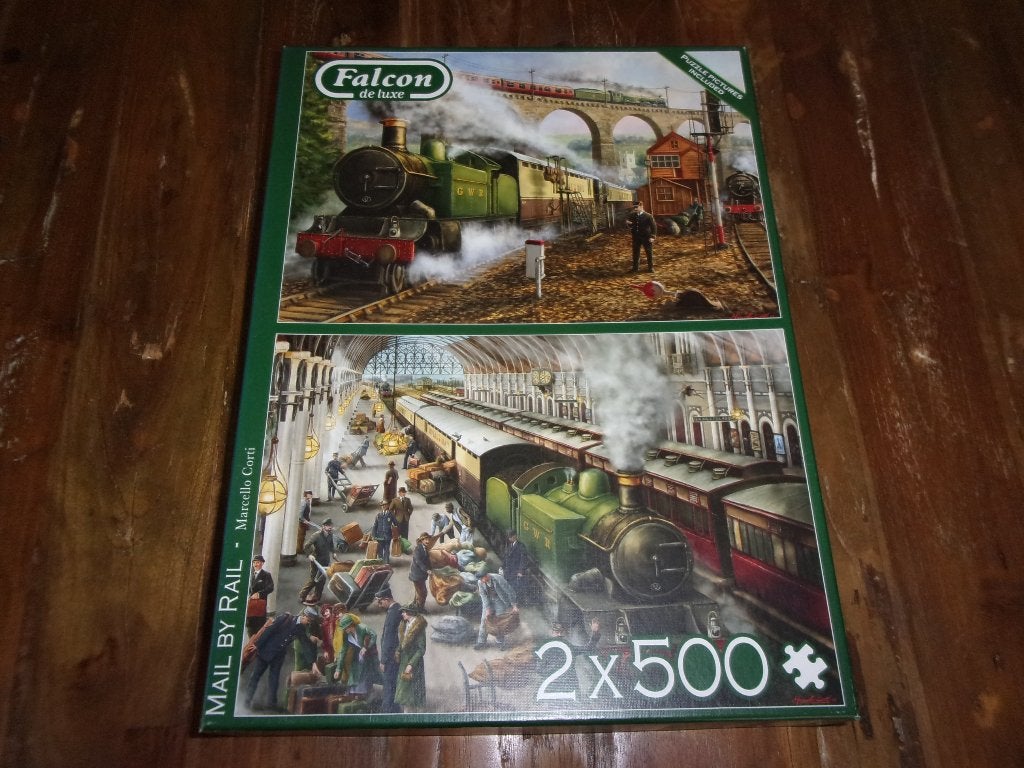 Falcon Puzzel 2x500, Ophalen, 500 t/m 1500 stukjes, Zo goed als nieuw, Legpuzzel