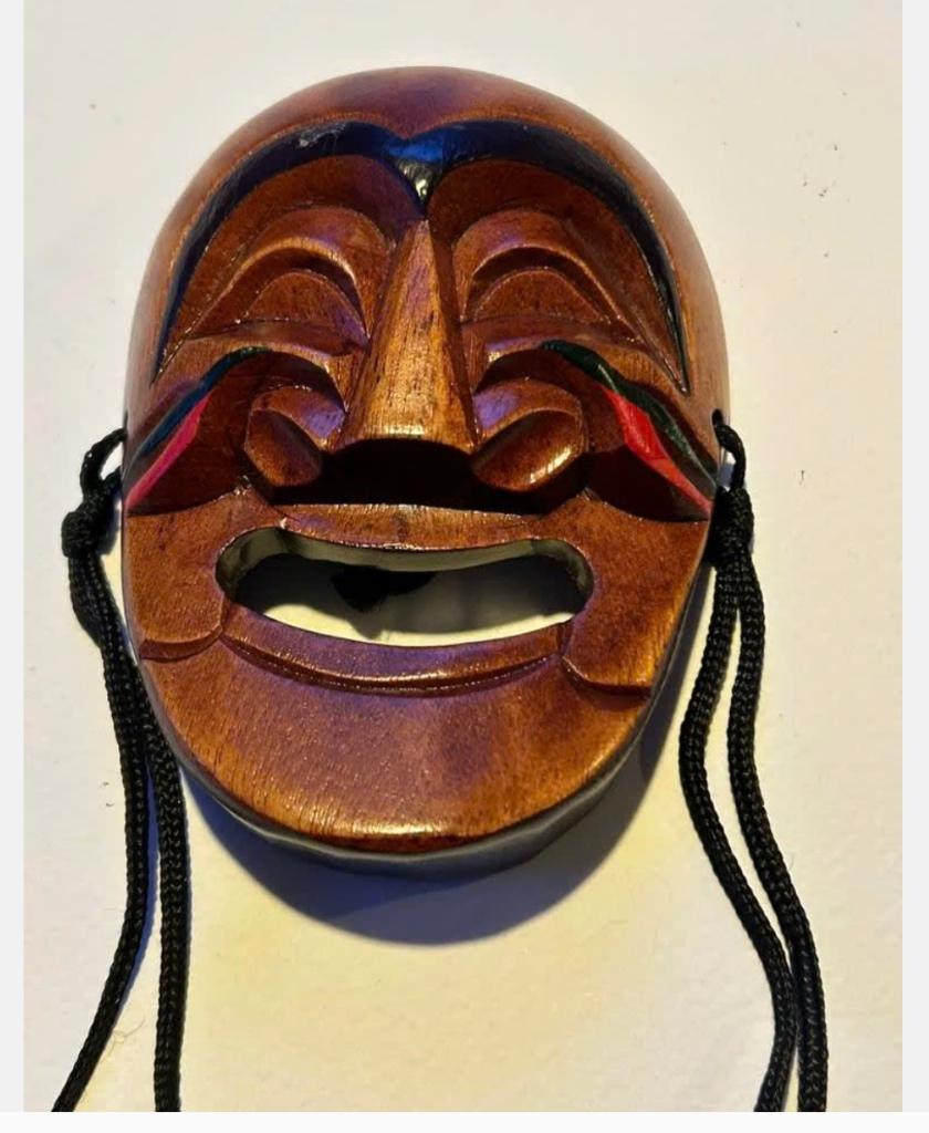 Chinees masker, oosters, hout, China, 10 cm, Ophalen of Verzenden