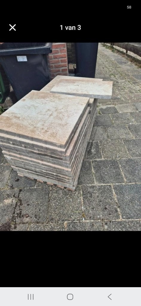 27 Nieuwe Terrastegels 60x60 (9,7m²) + Gratis Klinkers, Tuin en Terras, Ophalen, Nieuw, 10 m² of meer, Beton