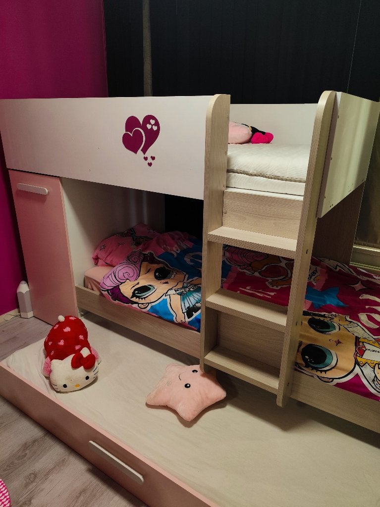 Stapelbed 3 plaatsen, Gebruikt, 90 cm, 160 tot 180 cm, Tweepersoons