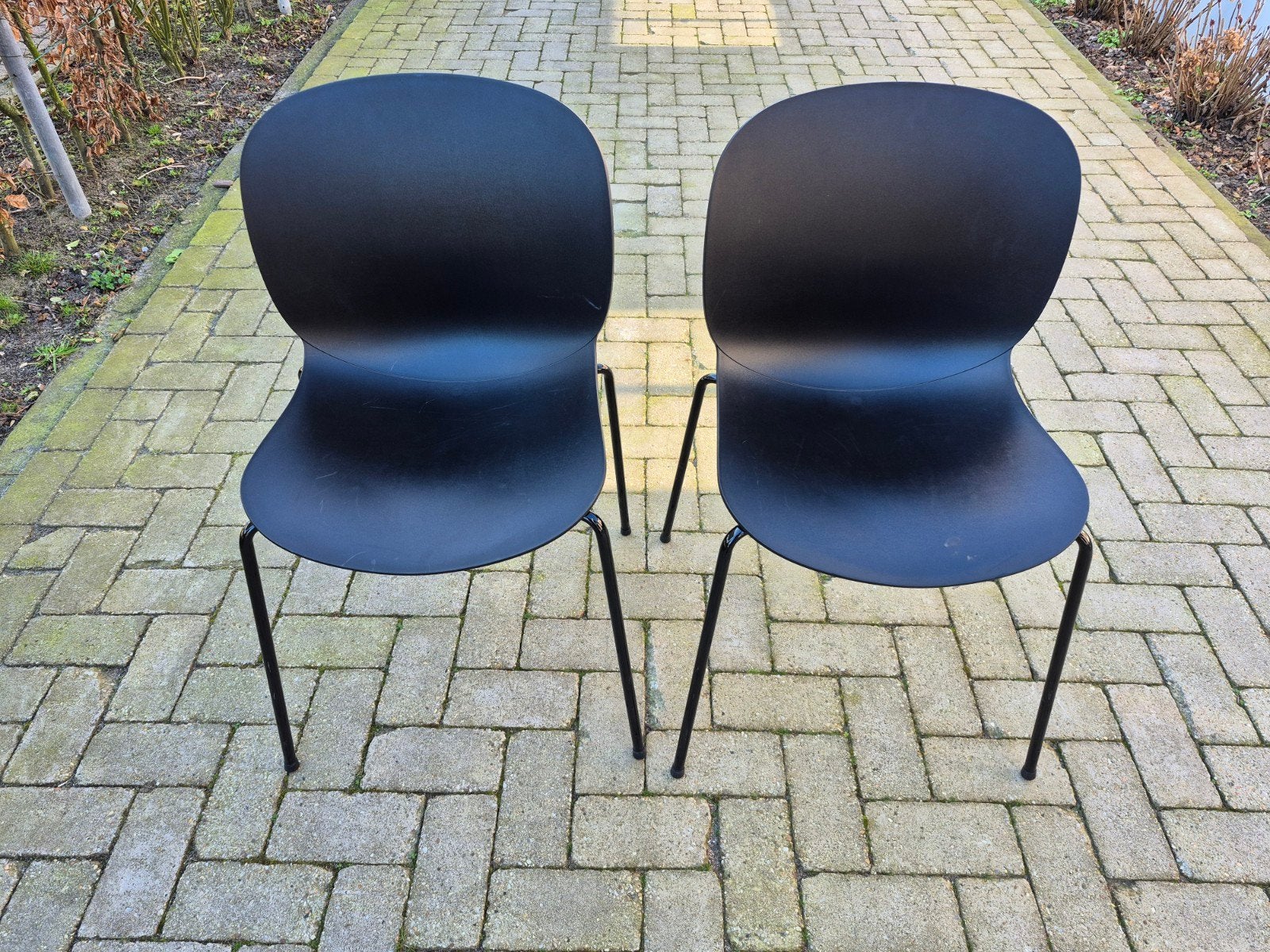 2 stoelen 6050 RBM Noor 4-leg/PP shell zwart, Ophalen, Gebruikt, Zwart, Twee