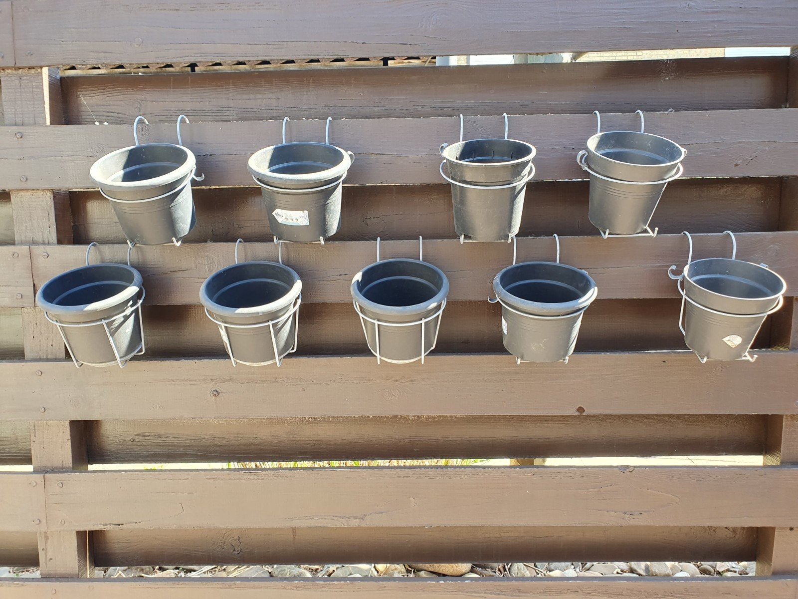 Hangpotten, Tuin en Terras, Bloembakken en Plantenbakken, Zo goed als nieuw, Kunststof, Balkon, Tuin, Minder dan 30 cm, Rond, Ophalen of Verzenden
