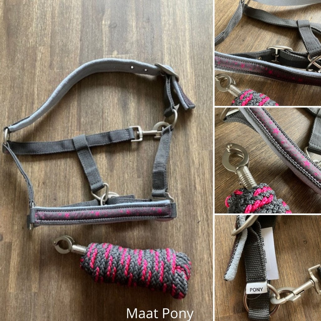 Halster + touw - grijs maat pony, Ophalen of Verzenden, Nieuw