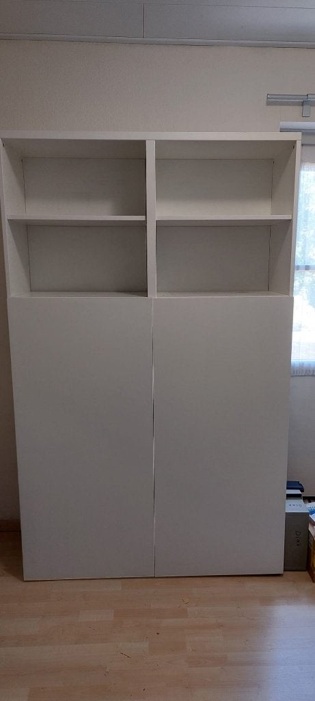 witte dubbele IKEA besta kast met deurtjes (zelf demonteren), Ophalen, Kunststof, Met deur(en), 50 tot 100 cm