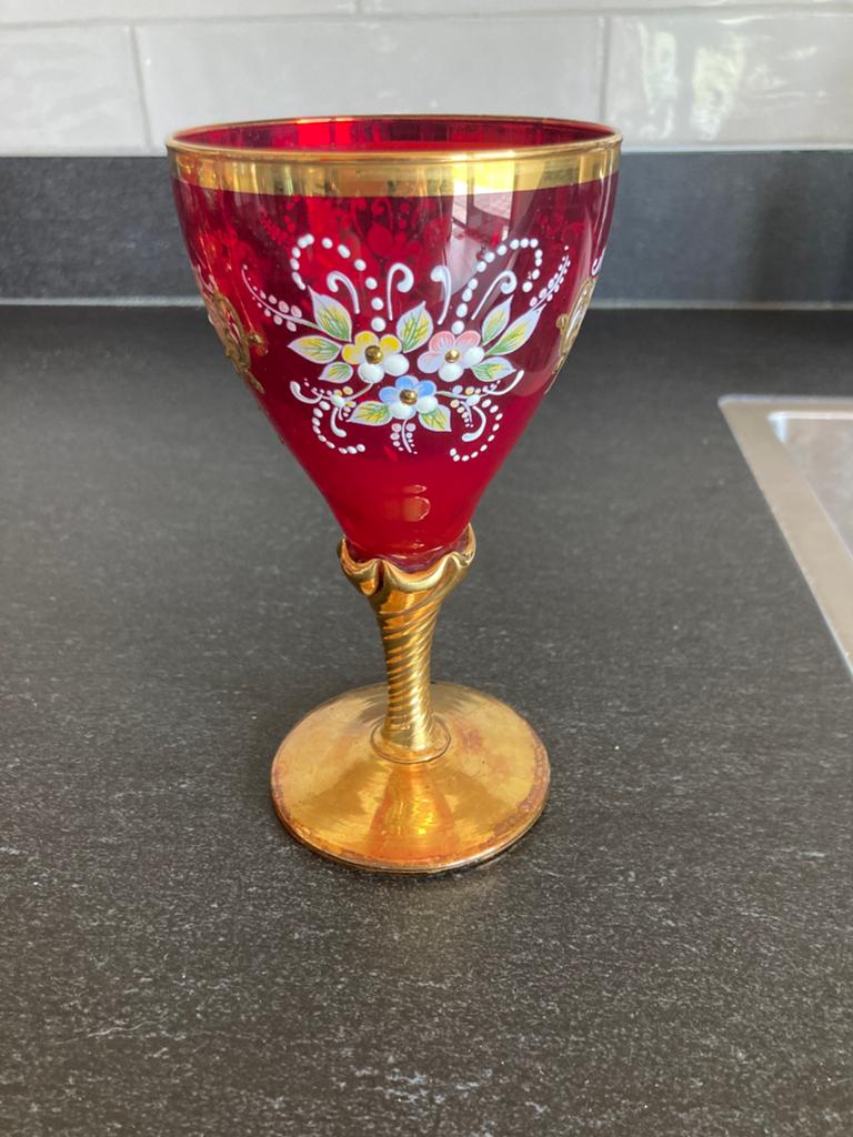 Origineel Murano venitiaans wijnglas, Ophalen, Gebruikt, Overige typen