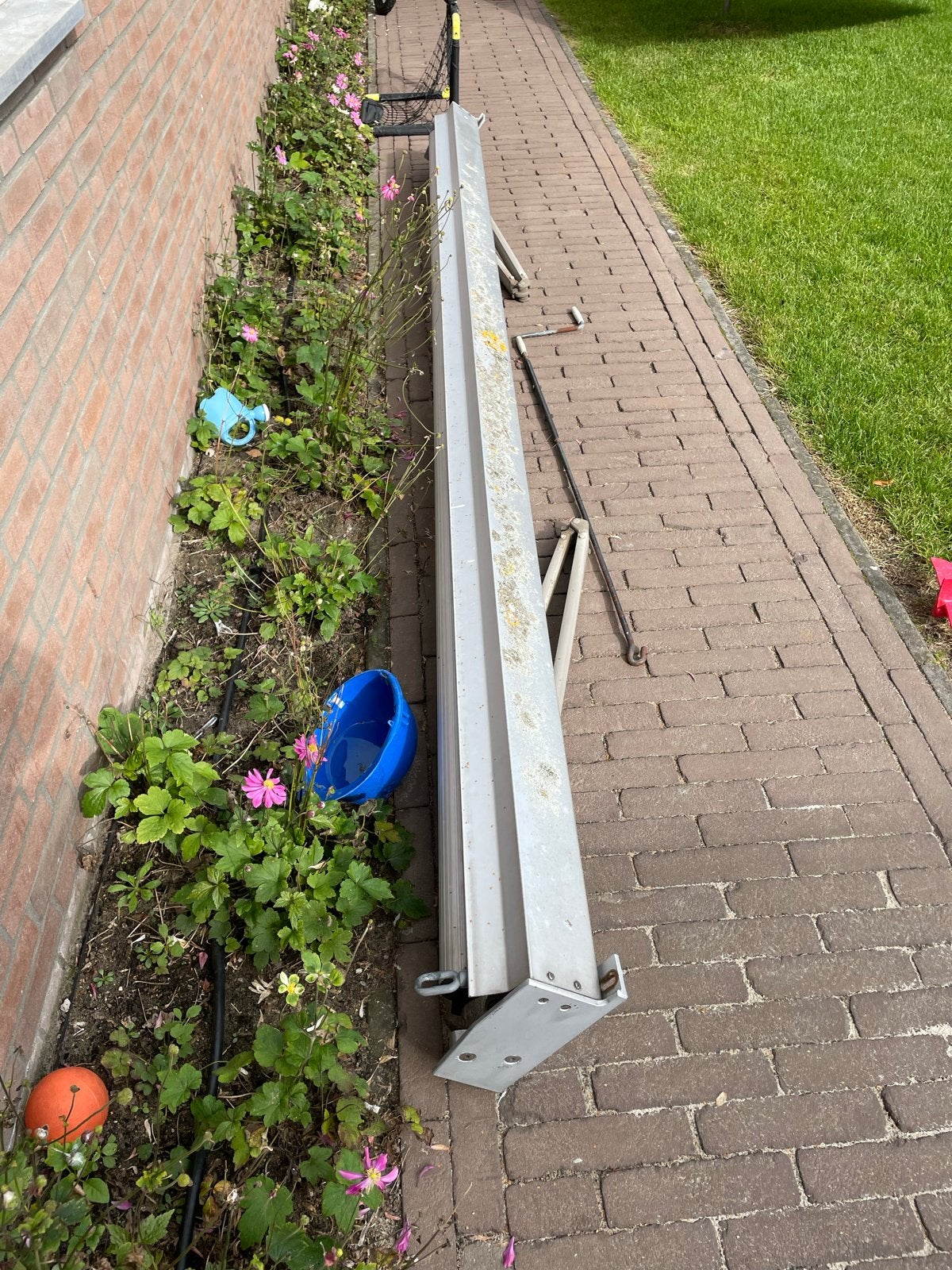 Zonnescherm / Knikarmscherm - Gebruikt, Tuin en Terras, Ophalen, Gebruikt, 450 cm of meer, 150 tot 300 cm