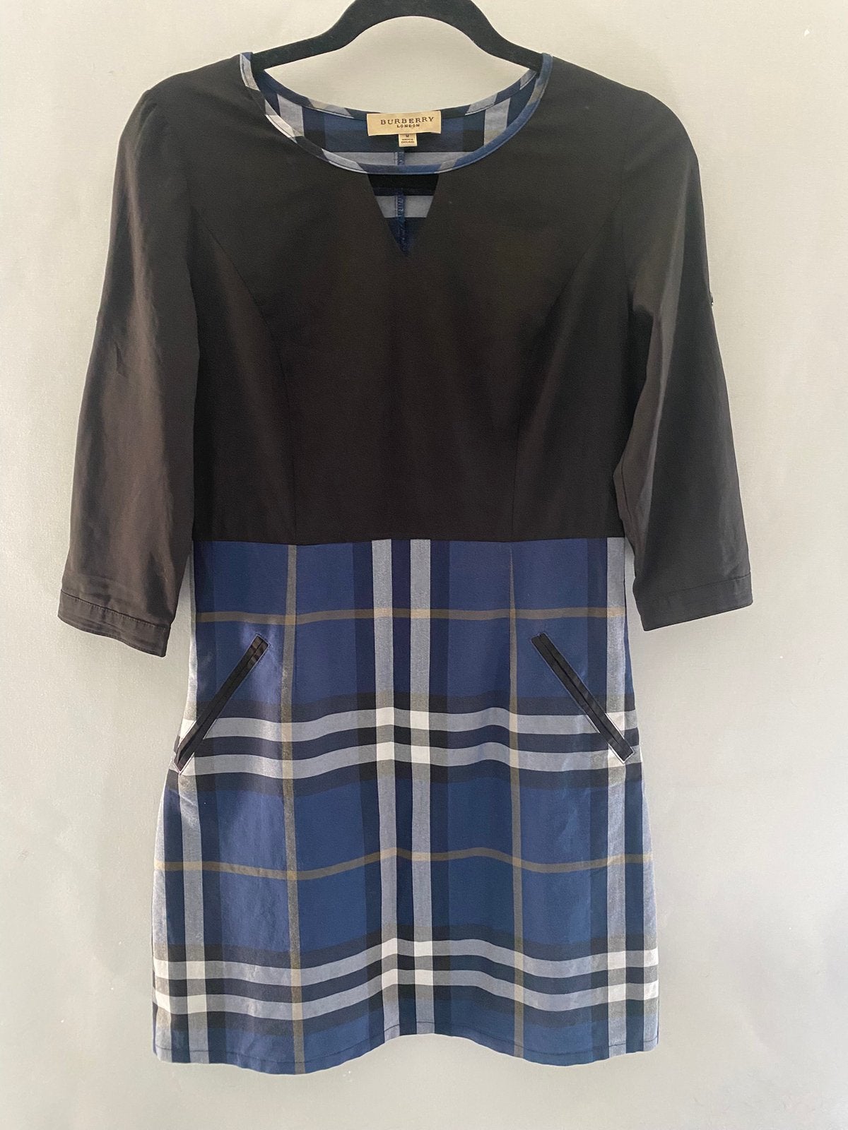Burberry London jurk ruit zwart/blauw maat M / 38, Maat 38/40 (M), Blauw, Ophalen of Verzenden, Zo goed als nieuw