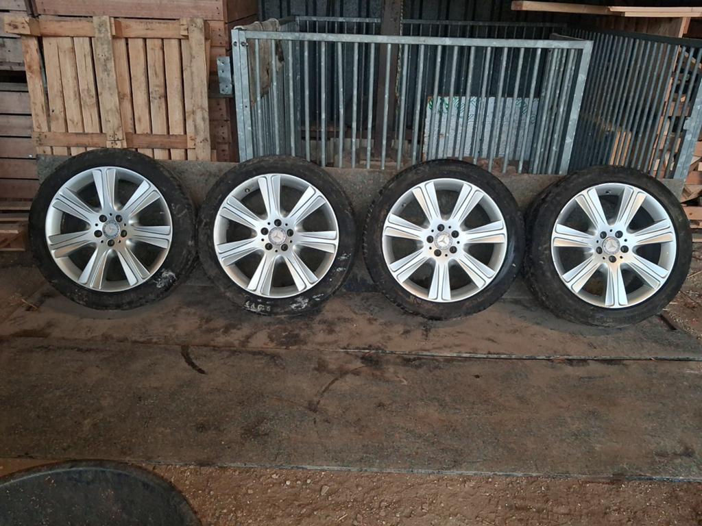 Set Mercedes velgen W222 velgen, 19 inch, Gebruikt, Velg(en), Ophalen of Verzenden