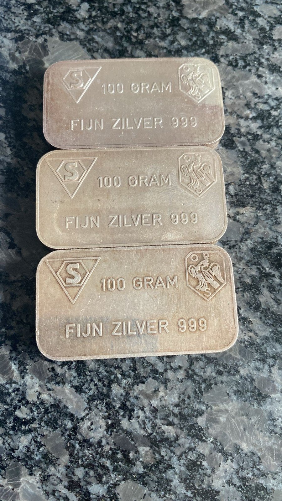 3 x schöne abn  100 gram, Postzegels en Munten, Ophalen of Verzenden, Zilver