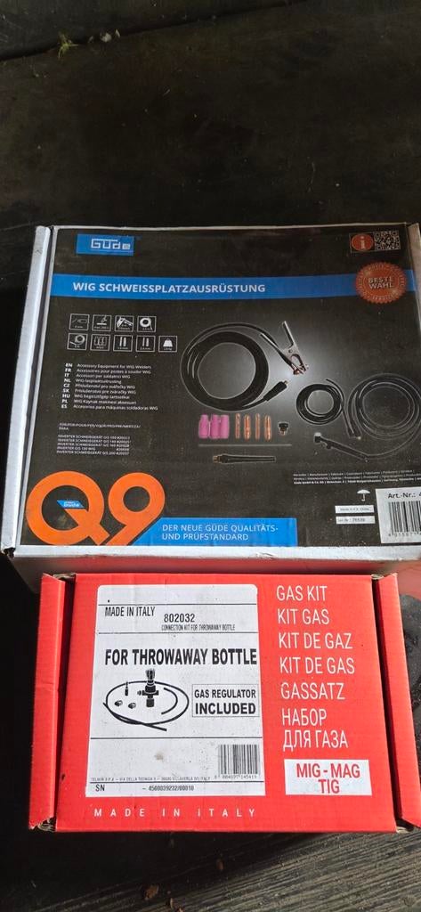 Wig las set plus gaskit mig mag tig, Ophalen, 150 tot 250 ampère, Tig