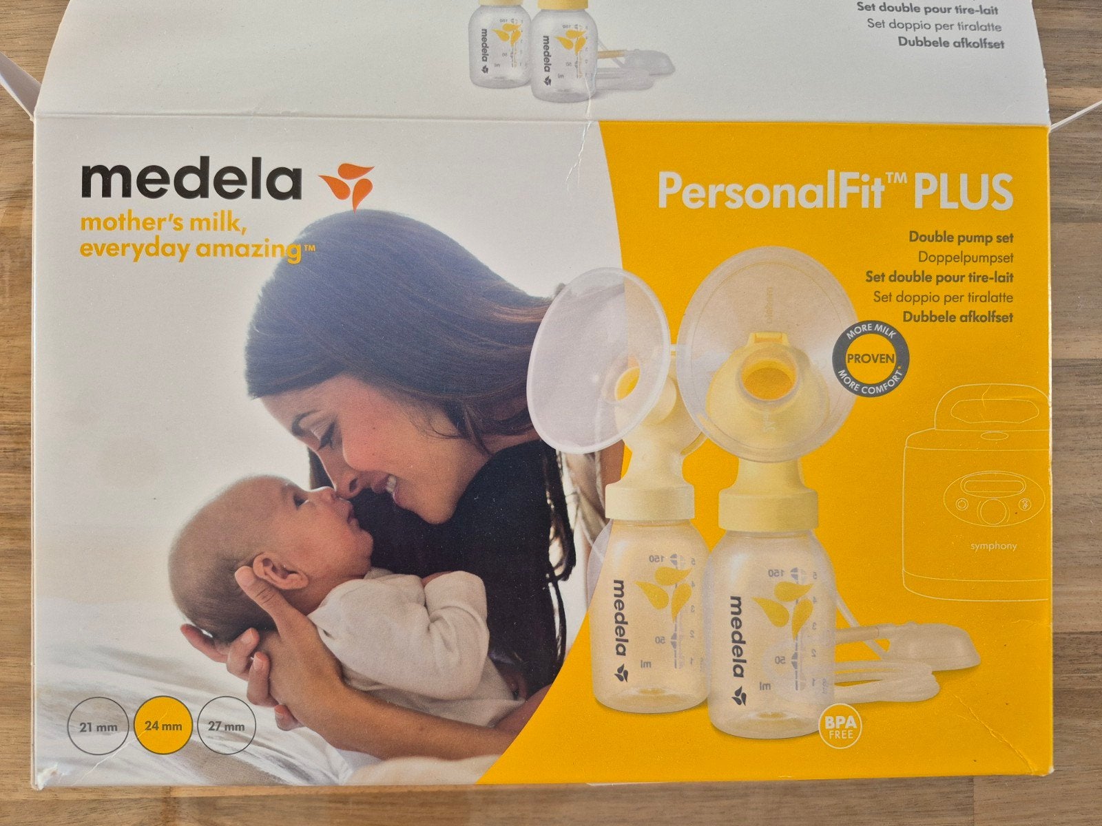 medela personality plus - dubbele afkolset - 24 mm, Ophalen, Medela, Borstkolf, Zo goed als nieuw