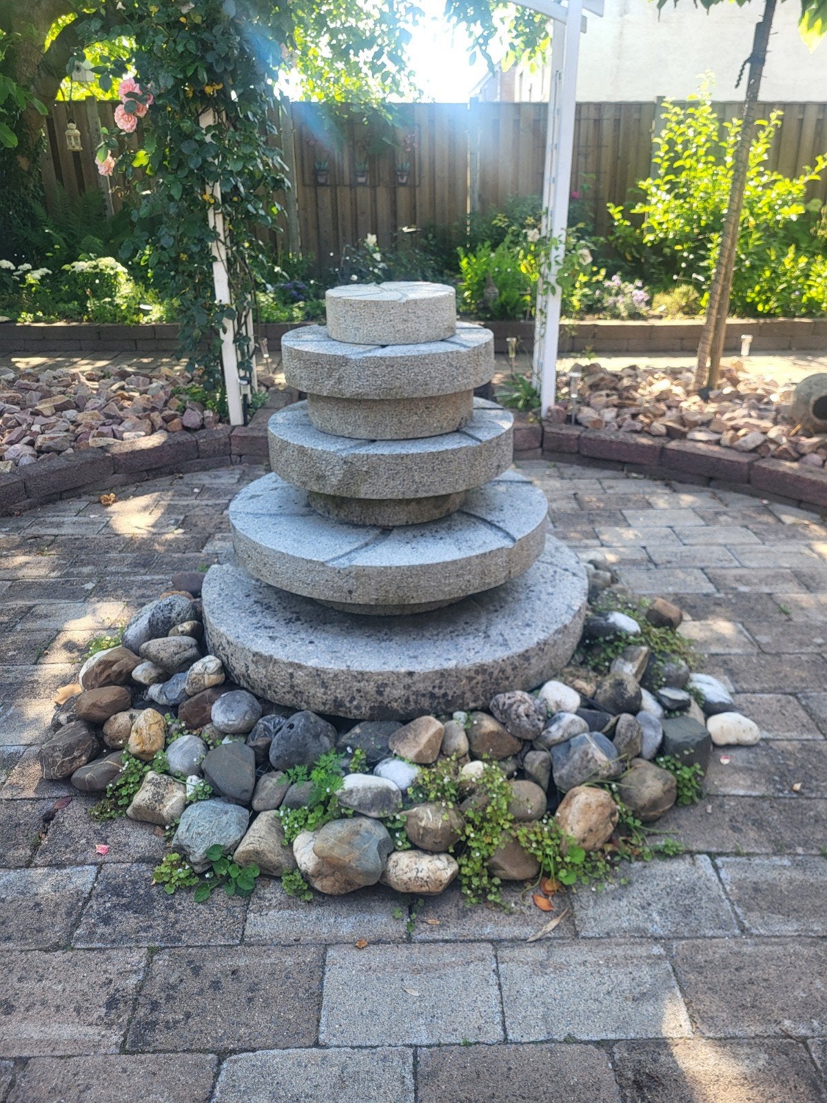 Decoratieve Tuinfontein van Graniet, Ophalen, Gebruikt, Graniet, Fontein