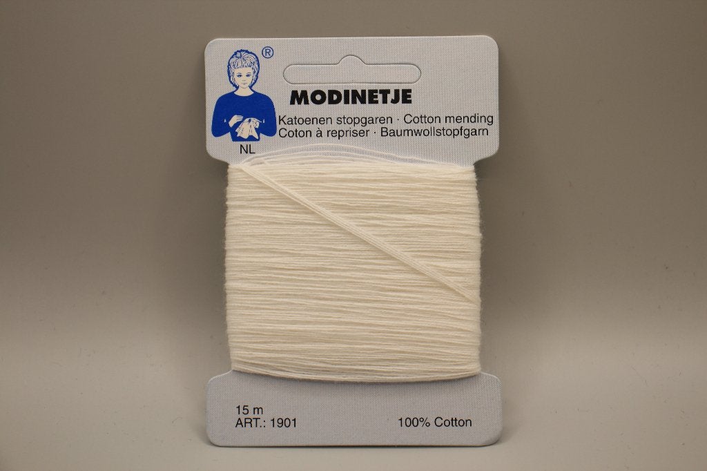 Modinetje stopgaren katoen / cotton mending Wit #4067, Ophalen of Verzenden, Nieuw, Garen of Naald(en)