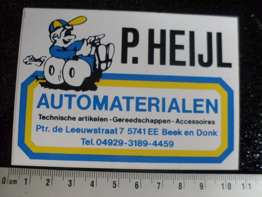 sticker P. Heijl automaterialen beek en donk logo, Verzamelen, Verzenden, Zo goed als nieuw, Bedrijf of Vereniging