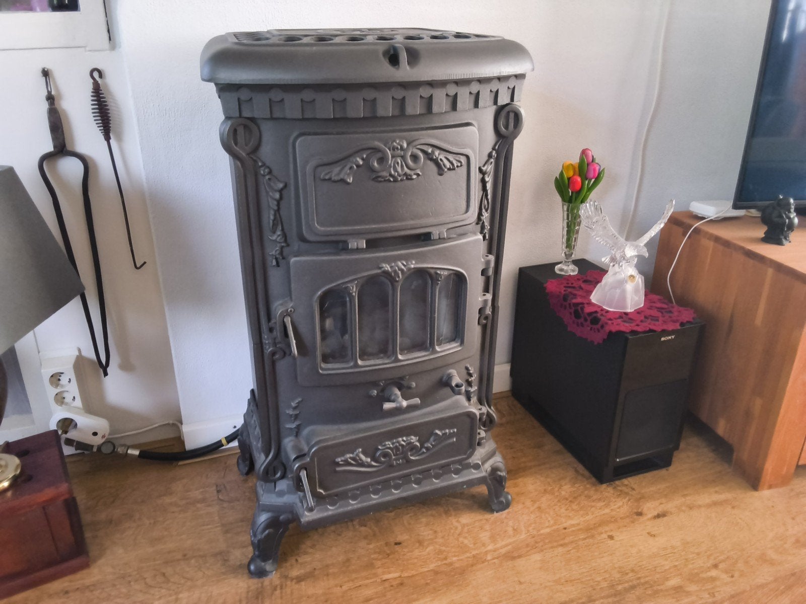 Thermocet Rose classic gaskachel antraciet kleurig, Ophalen, Gebruikt, Gas, Vrijstaand