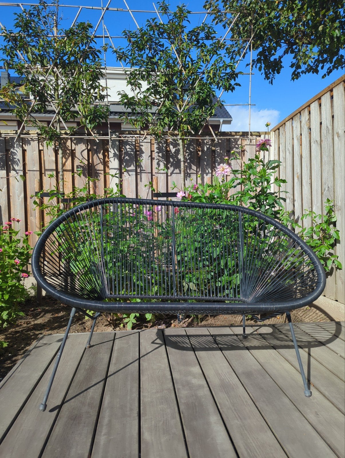 Comfortabel 2-zits tuinbankje van Karwei, Ophalen, Gebruikt, Kunststof