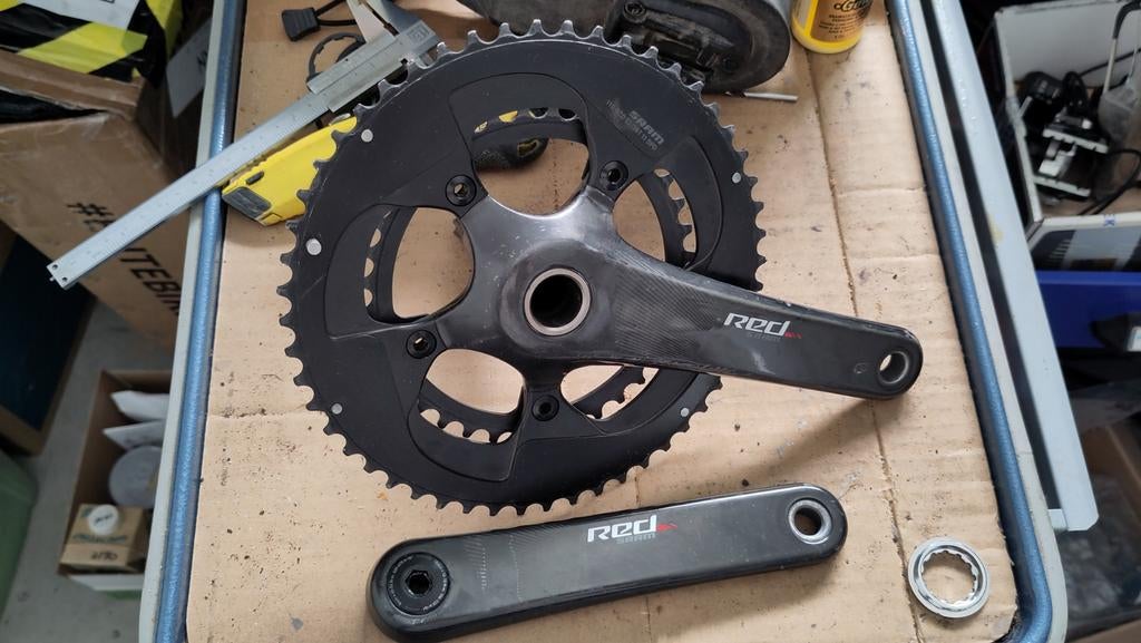 SRAM Red22 compact crankstel, Crankstel of Pedalen, Gebruikt, Racefiets, Ophalen of Verzenden
