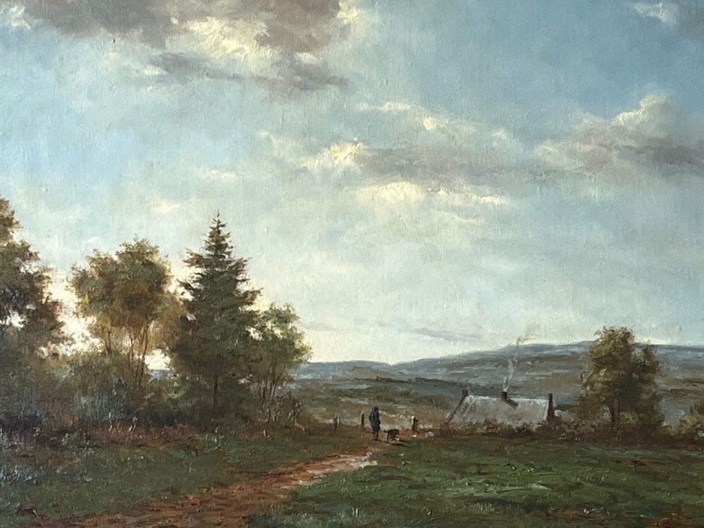 FJ Goosen, boerderij in heuvelig landschap, Antiek en Kunst, Ophalen
