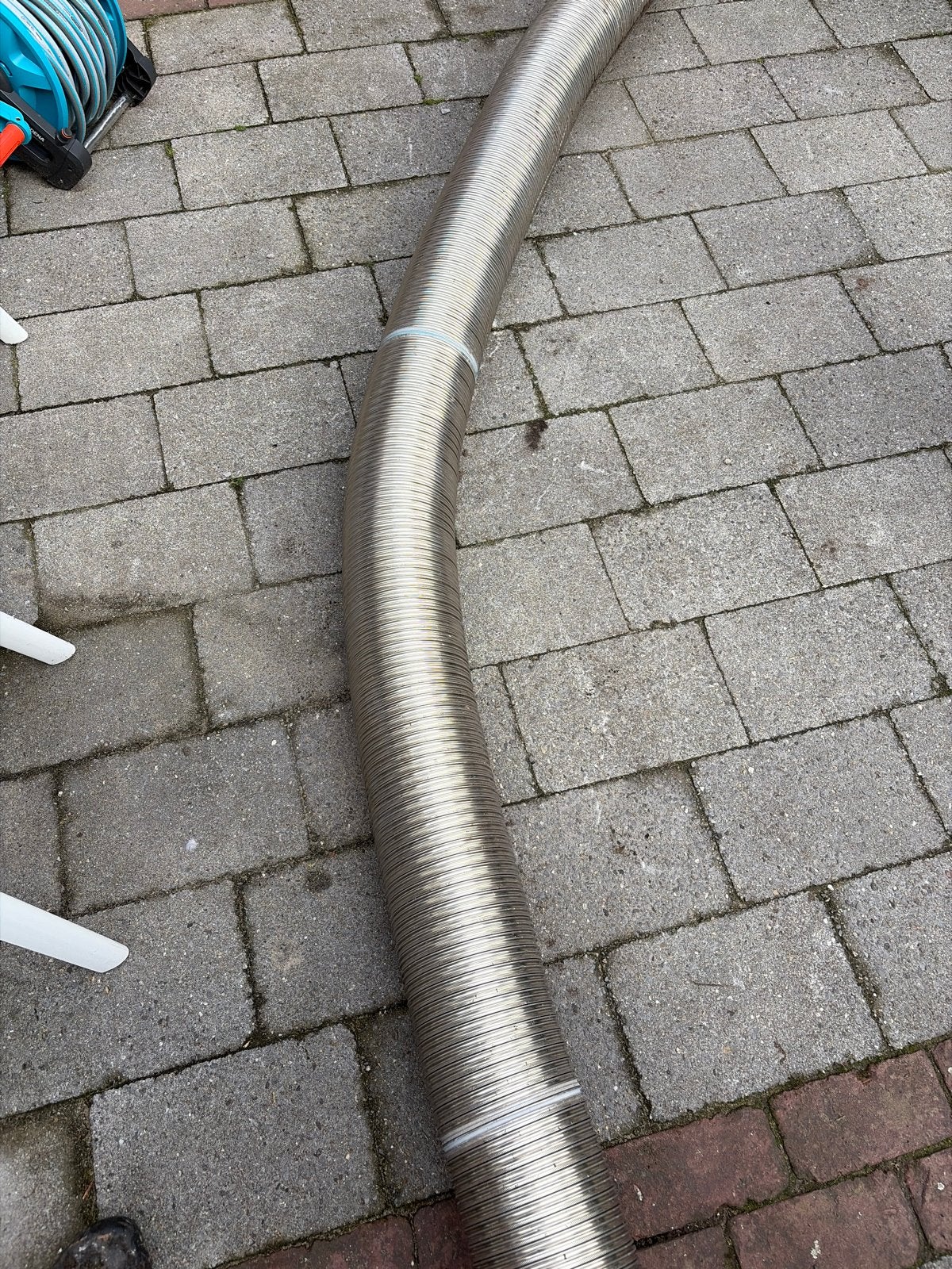 7 meter flexibele RVS kachelpijp, Ophalen, Gebruikt, Overige soorten