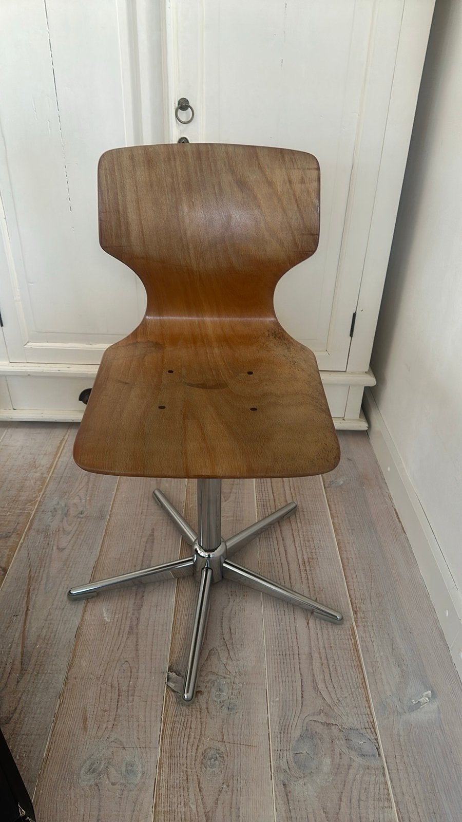 Vintage Pagholz Pagwood bureaustoel - Hout en Metaal, Huis en Inrichting, Stoelen, Ophalen, Gebruikt, Overige kleuren, Eén