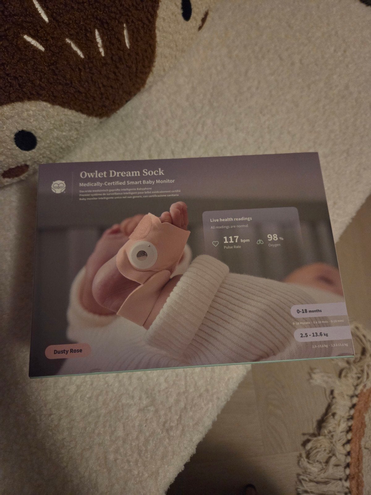 Owlet dreamsock baby nieuw in doos, Ophalen, Nieuw, Gezichtsbruiner, Minder dan 10 lampen