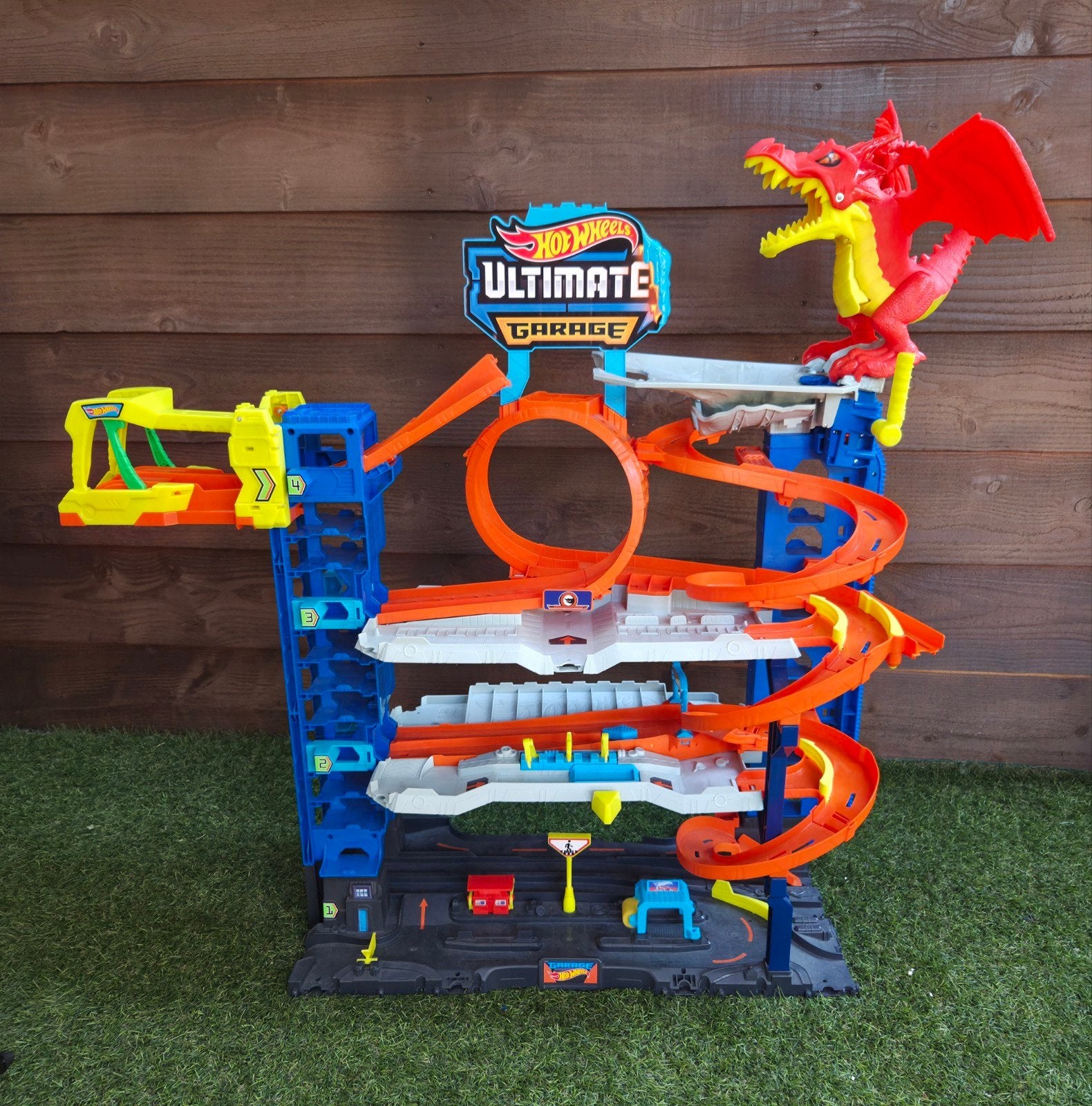Hotwheels ultimate garage draak, Ophalen, Racebaan, Zo goed als nieuw, Hot Wheels