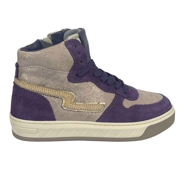 JOPPER maat 36 lerensneaker/rits beige/paars gratisverzenden, Elzenweg 19 Waalwijk, JOPPER BY HIP, Schoenen, Nieuw