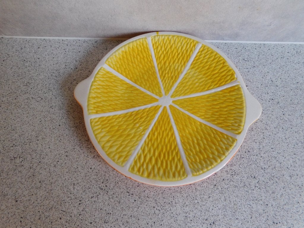 Bord 20x17 cm. Citrus Majolica of Barbotine, Ophalen of Verzenden