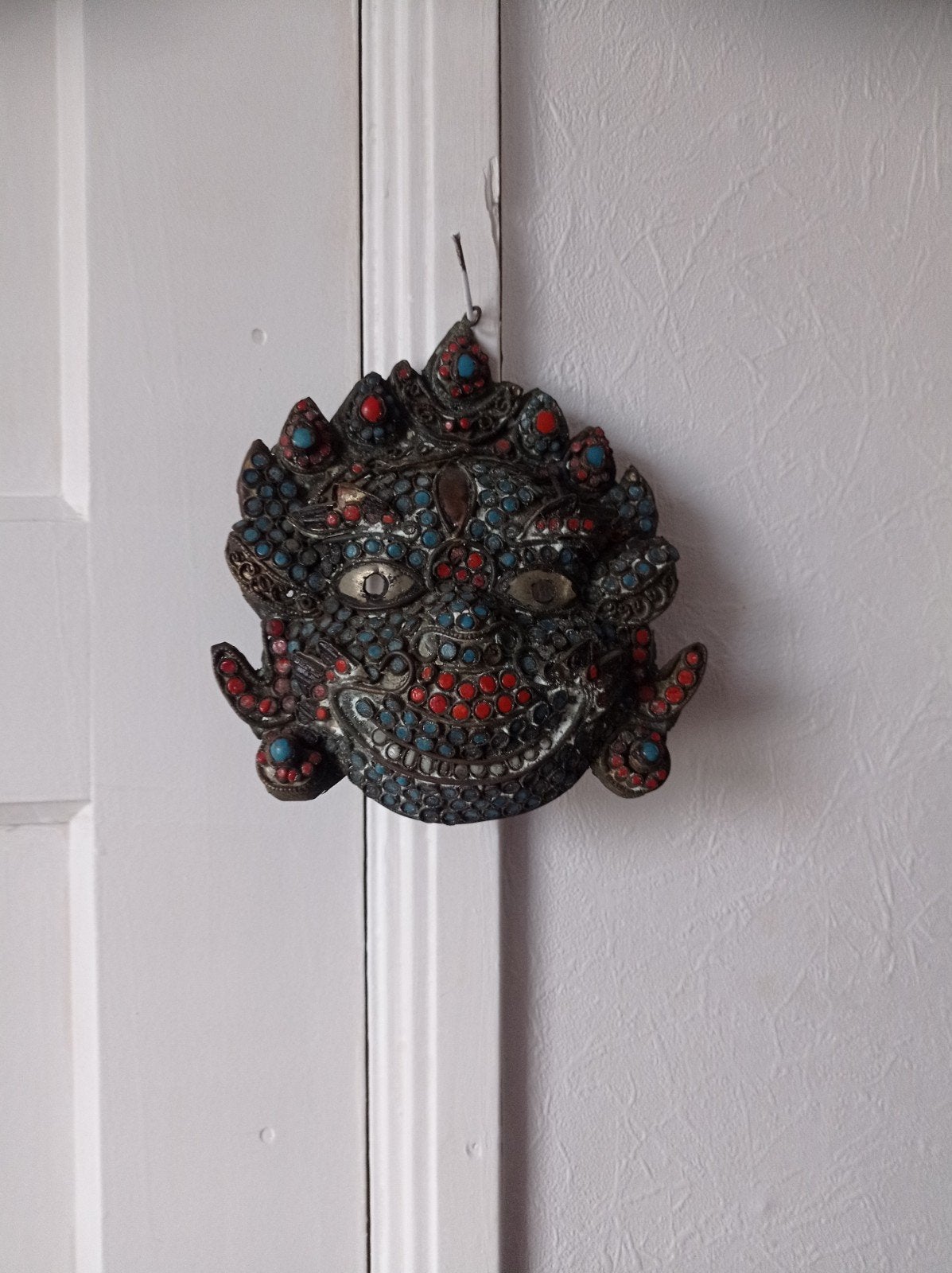 Antiek Tibetaans boeddhistisch mahakalamasker Koper, Ophalen of Verzenden