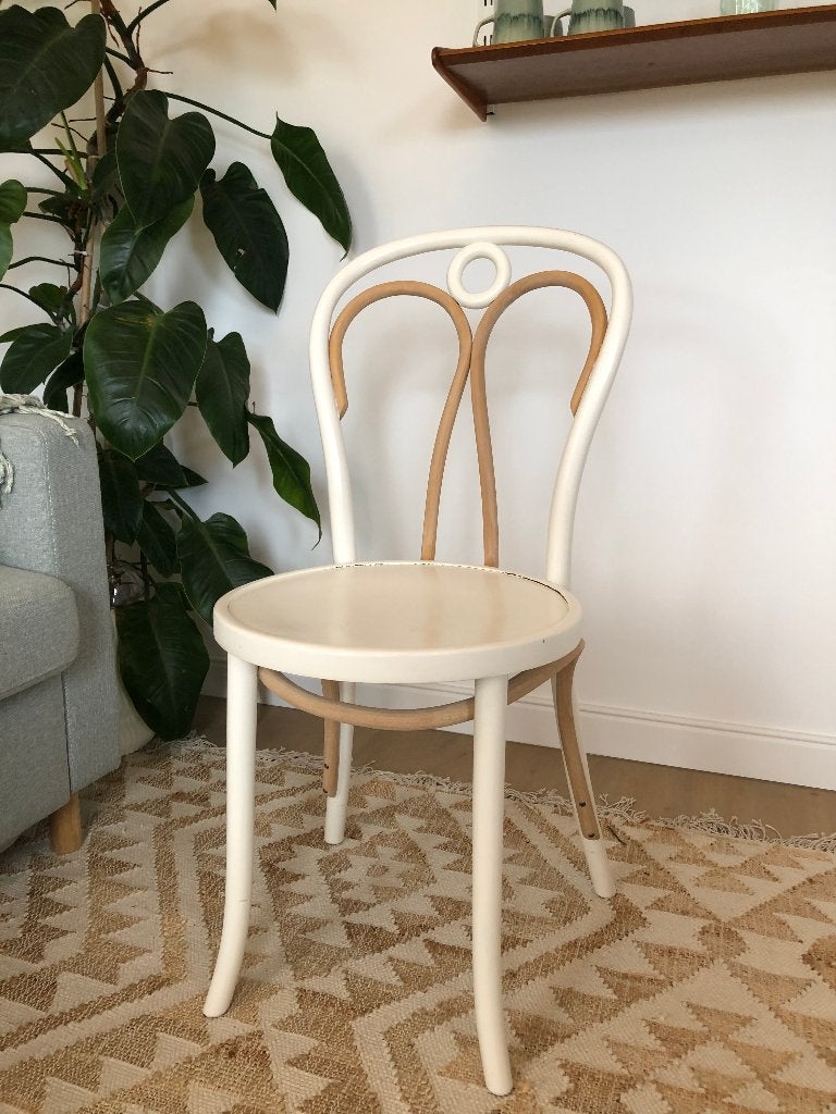 Thonet nr 19 eetkamer stoel vintage midcentury, Ophalen, Gebruikt, Wit, Eén