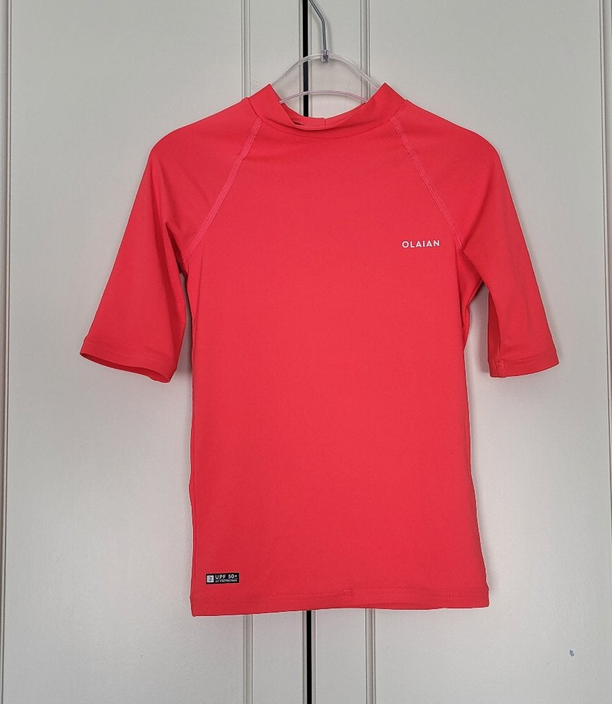 Olaian UV shirt, roze, fuchsia, maat 134/140, Olaian, Meisje, Ophalen of Verzenden, Zo goed als nieuw
